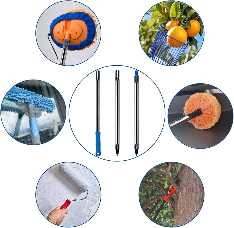 SACKORANGE 4 Ft Extension Pole +Joint Angle Adaptor, Paint Roller Stainless-Steel Threaded Splicing Extension Poles for Hand Drywall Sander Wall Cleaning and Polishing Paint Roller Brushes (4 Feet) - Image 5